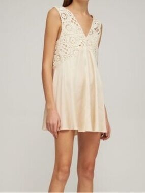 Rotate Crochet and Silk Dress